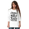 thumbnail image 1 of One Smile At A Time Optimistic Women's Long Sleeve T Shirt Brisco Brands X, 1 of 6