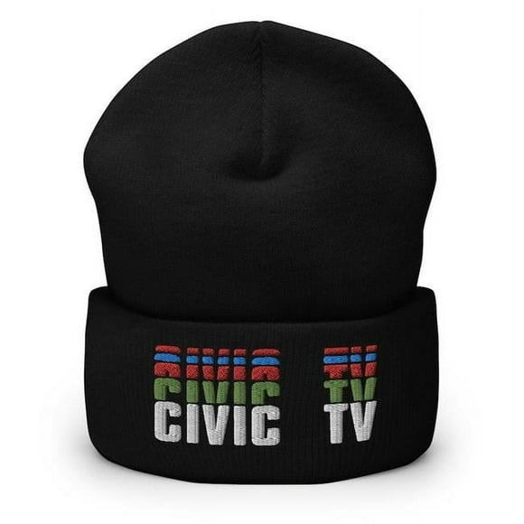 One Source Industries 264080 TV Embroidered Cuffed Beanie, Black