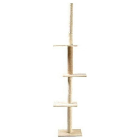 One Source Int Cat Craft 4-Level Adjustable Floor to Ceiling Cat Tree with Sisal Scratch Mat Post