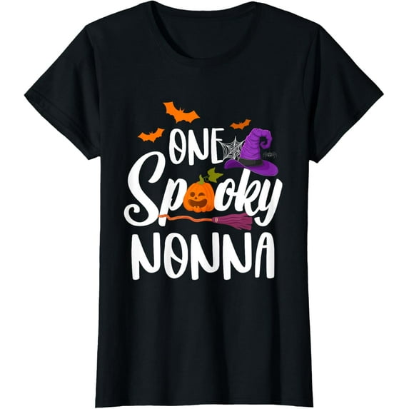One Spooky Nonna Pumpkin Halloween Costume Witchy Women T-Shirt