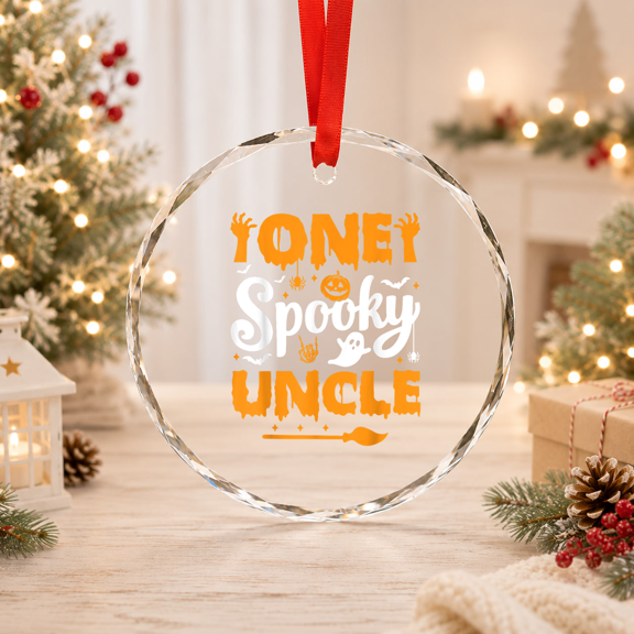 One Spooky Uncle Glass Ornament