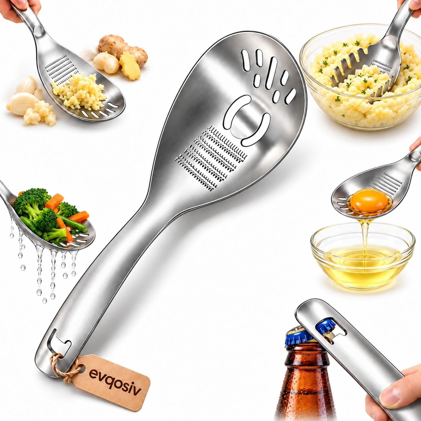 Craft Seperator One Spoon 5 Functions, 5-in-1 Stainless Steel Spoon, Multifunctional ...