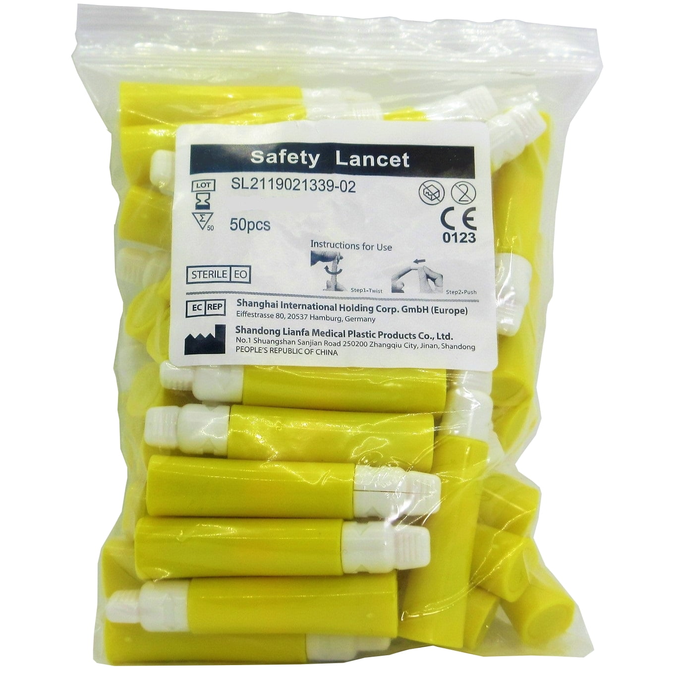 One Step 21g Safety Lancets, Pressure Activated Blood Lancet, 100 Pack