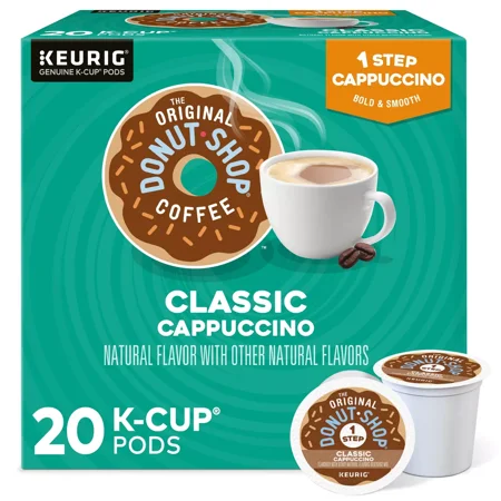 The Original Donut Shop One-Step Classic SMRCappuccino, Keurig Single-Serve K-Cup Pods, 20 Count (Pack of 1)