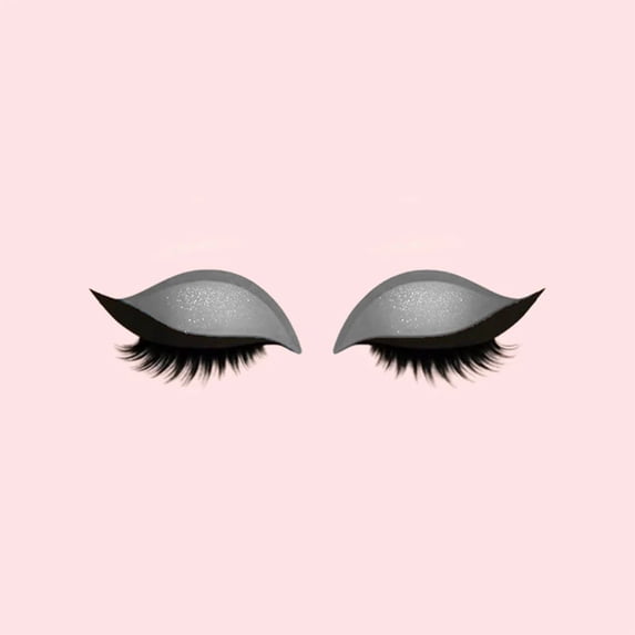 One-Step Eyeshadow - Silver - Lazy Shadow EyéLásh Patch 2 in 1 3D Eyeshadow EyéLáshes Makeup Stickers Without Makeup Natural Reusable Colorful Eyelid Line Stencils Makeups Novice T Makeup Organizers