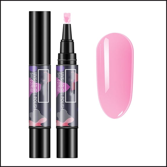 One Step Gel Nail Polish - Gel Nail Polish Pen, Flash Gel Polish Pen, 3-in-1 Color Coat Nail Art Tool, LED UV Cure, Glossy Shimmer Finish, Travel Manicure Kit, Christmas 1PC*1