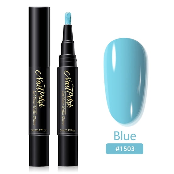 One-Step Gel Nail Polish Pen, Water Based Nail Art Polish, No UV Lamp Needed, Quick Dry Nail Pens, DIY Nail Paint Marker with Brush Tip for Home Manicure Nail Design