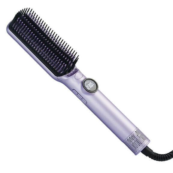 One-Step Hair Dryer Brush and Volumizer, 3-in-1 Hot Air Brush for Salon-Quality Blowouts, Straightening, and Styling, Ionic Technology for Frizz-Free, Shiny Hair, Purple