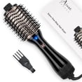 thumbnail image 1 of One Step Hair Dryer & Volumizing Hot Air Brush, Blow Dryer, Ceramic Straightener, Curler & Hot Comb 4 in 1 Salon Ionic Brush, Hair Styling Tools, Black, 1 of 8