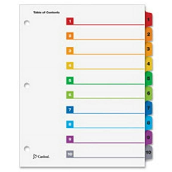 One Step Index System, Numbered 1-5, 5 Tabs, Multicolor