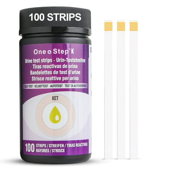 One Step K Ketone Urine Test Strips, 100 x Keto Strips, Test for Ketosis on Ketogenic & Low-Carb Diets, Home Urinalysis Keto Test, Ketosis Checker for Ketone Measuring, Keto Diet Essentials