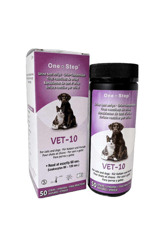 One Step Pet Urine Test Strips, 100 x 10 Parameter Tests, Dogs Cats Uti Diabetes Kidney Liver + More