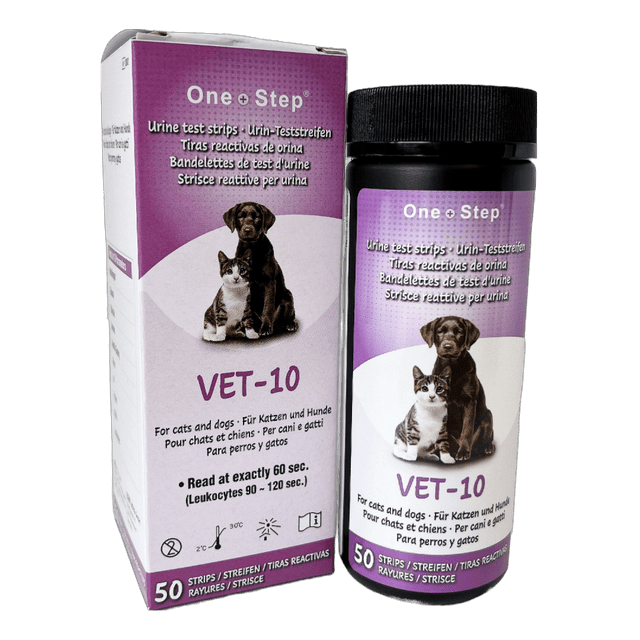 One Step Pet Urine Test Strips, 50 x 10 Parameter Tests, Dogs Cats