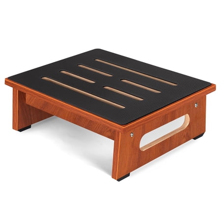 One Step Stool For Adults Seniors With Non-slip Rubber Stepping Surface Heavy Duty Wooden 450 Lbs Capacity Bed Steps High Beds Bathroom Bedroom Kitchen & Bedside Support