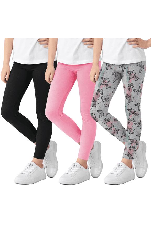 Girls Leggings Colorful Cotton Stretch Dance Yoga Pants Leggings for Girls 3 pack