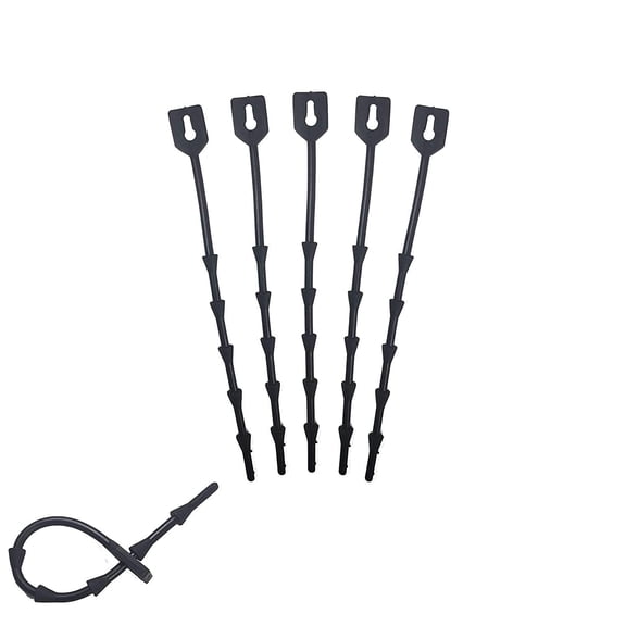 One Stop Outdoor Lock Link - (50 Pack) 6.7" Inch (28 Ft Total) - Soft Flexible Rubber Locking Plant Wire Twine Ties - Reusable Plant Support Twist Tie Straps (50 PACK)