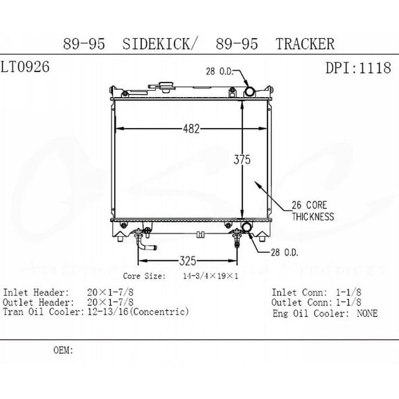 One Stop Solutions 1118 Radiator
