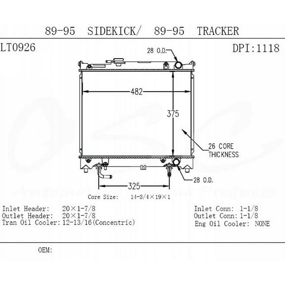 One Stop Solutions 1118 Radiator