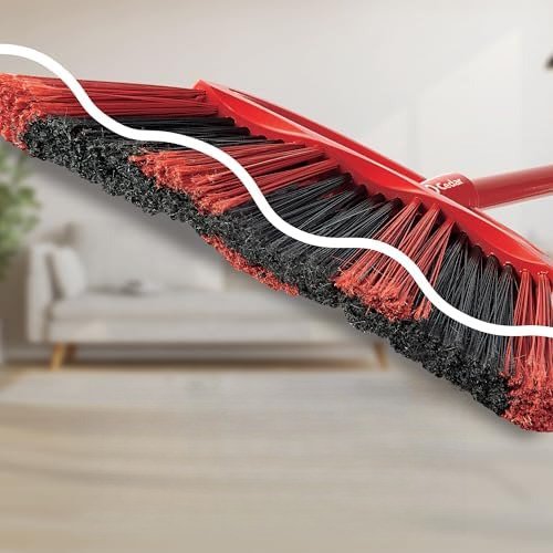 One Sweep Broom with Step-On Dustpan | Remove 99% with One | Lightweight Quiet Cleaning Tool | Ideal for Pet Owners