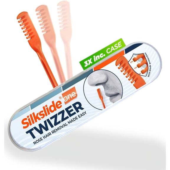 One TWIZZER Nose Hair Trimmer for Men and Women Compact Travel Case Twist & Trim Nasal Hair Removal Japanese Premium Blades No Electricity or Batteries