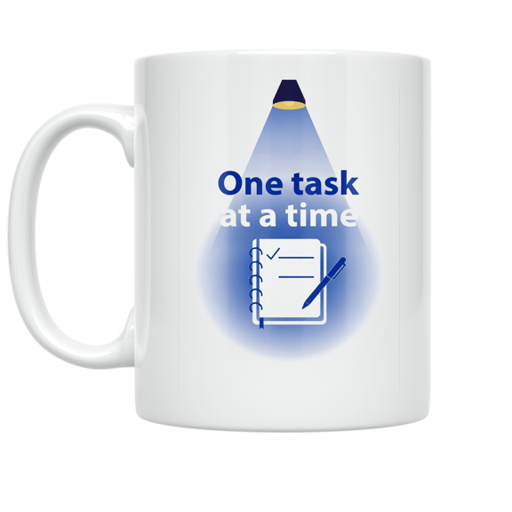 One Task at a Time Focus Design - Productivity Enthusiast - 11 oz Ceramic Coffee Mug