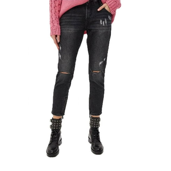 One Teaspoon Women's Black Sea Distressed Freebirds Jeans with Zipper Cuff Size 27