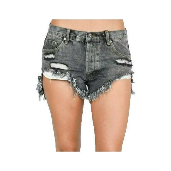 One Teaspoon Women's Rollers Distressed Denim Shorts, Viking, 29