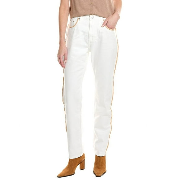 One Teaspoon womens Awesome Baggies Pearl High Waist Straight Jean, 22, White