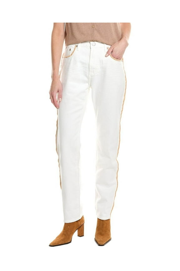 womens Awesome Baggies Pearl High Waist Straight Jean, 22, White
