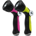 thumbnail image 1 of One Touch Adjustable Hose Nozzle (Jet, Cone, Mist and Off) with Smart Throttle Control, 2-Pack, Pink/Green, 1 of 2