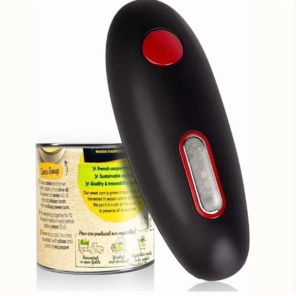 One Touch Automatic Electric Can Opener, Hands Free Battery Operated Can Opener, Ergonomic Portable Electric Can Cutter for Kitchen Daily Food Cans