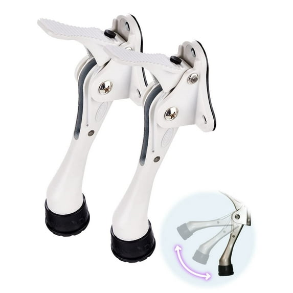 One Touch Kick Down Door Stop, Door Stop, Heavy Duty Door Stop, Door Bottom, Height Adjustable Rubber Head (Satin Nickel 4" x 1 Pack)