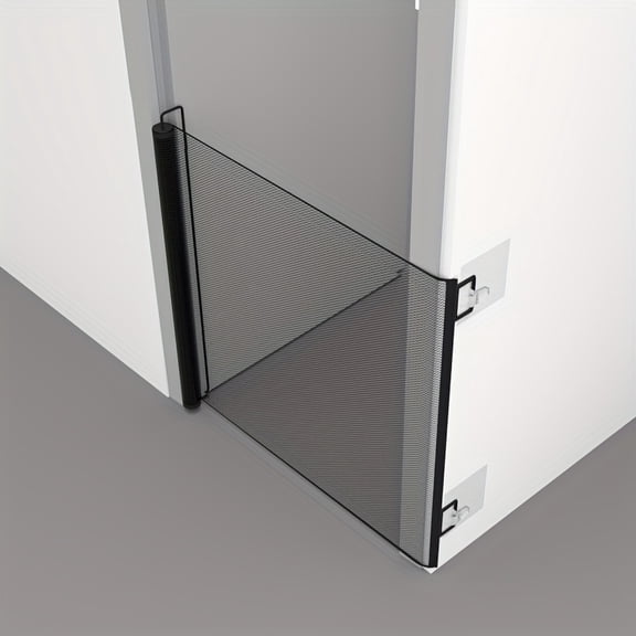 One-Touch Retractable PE Mesh Pet Gate, Portable Compact Safety Barrier for Indoor Outdoor Stairs, Dogs & Cats