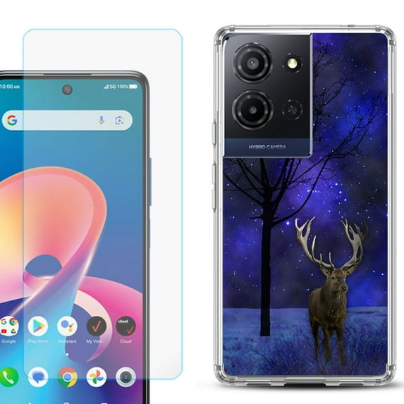 Phone Case for TCL K33 5G, with Screen Protector, by OneToughShield - Midnight Deer