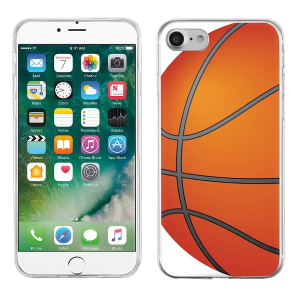 One Tough Shield Slim-Fit Premium TPU Gel Phone Case for Apple iPhone 7 - Basketball