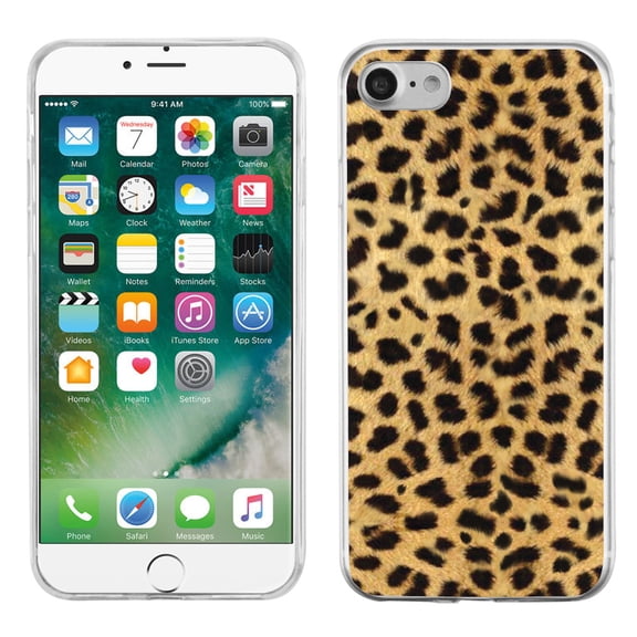 One Tough Shield ® Slim-Fit Premium TPU Gel Phone Case for Apple iPhone 7 - Cheetah Gold/Black
