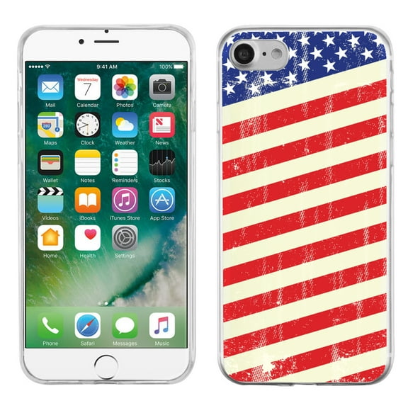 One Tough Shield  Slim-Fit Premium TPU Gel Phone Case for Apple iPhone 7 - Flag/USA