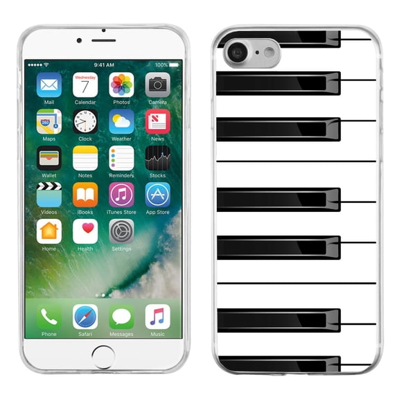 One Tough Shield ® Slim-Fit Premium TPU Gel Phone Case for Apple iPhone 7 - Piano Design