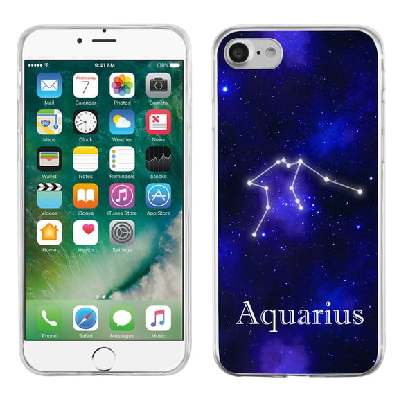 One Tough Shield Slim-Fit Premium TPU Gel Phone Case for Apple iPhone 7 - Zodiac / Aquarius