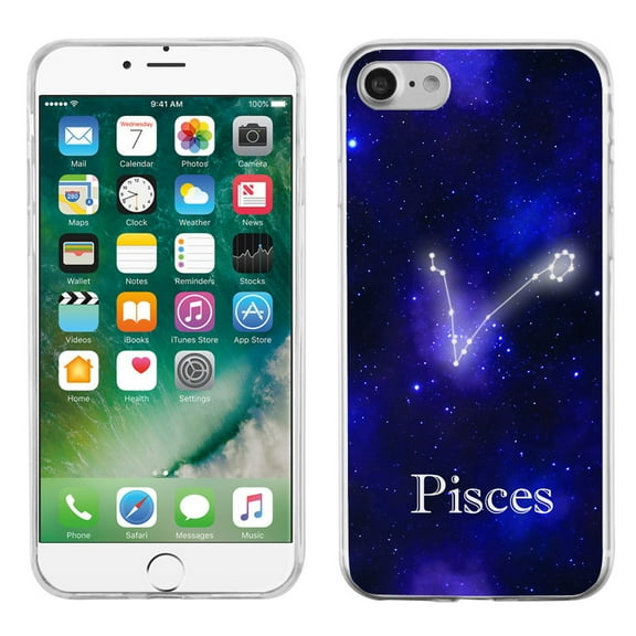 One Tough Shield ® Slim-Fit Premium TPU Gel Phone Case for Apple iPhone 7 - Zodiac / Pisces
