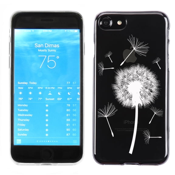 One Tough Shield Slim-Fit Premium Transparent TPU Phone Case for Apple iPhone 7 - White Dandelion