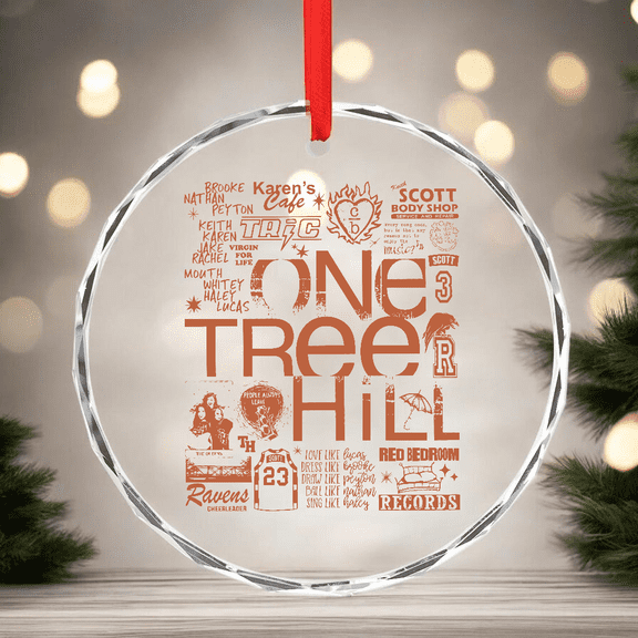 One Tree Hill Doodle Art Ornament Vintage One Tree Hill Movie Ornament Brooke Davis Peyton Sawyer Nathan Scott Glass CIRCLE GLASS ORNAMENT Home Decor