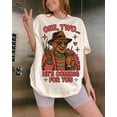 thumbnail image 1 of One Two He’s Coming For You T-Shirt, Funny Freddy Retro Horror Tee with Coffee, Halloween Comic Style Shirt for Women, Spooky Fall Outfit, 1 of 5
