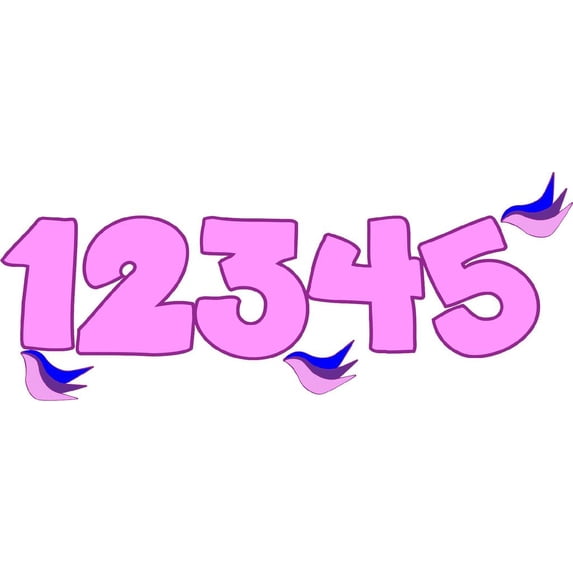 One Two Three Four Five Numbers Birthday Party Decoration Wall Art Sticker Vinyl Decals House Wall Decor Removable Sticker Kitchen Wall Design Party Peel and Stick Size (20x10 inch)