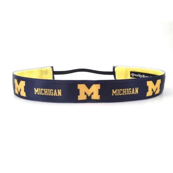 One Up Bands 1447 NCAA Michigan Team Colors Headband - Pack of 2