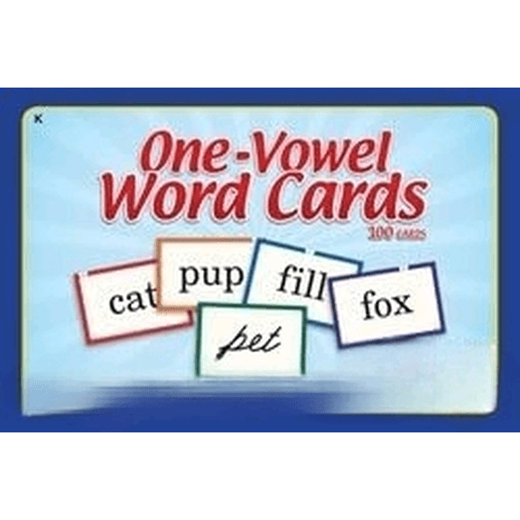 One-Vowel Word Cards - 4 to 5 Year Old Kindergarten Phonics Reading Program Teaching Aid Flash Cards$$Office
