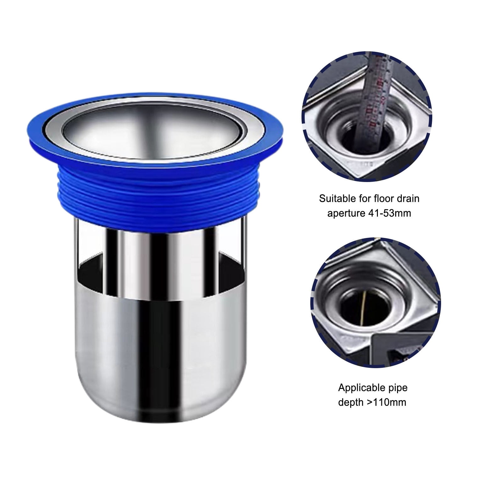 One Way Drain Valve Sewer Core Stainless Steel Floor Drain Silicone Sleeve Shower Floor Drain