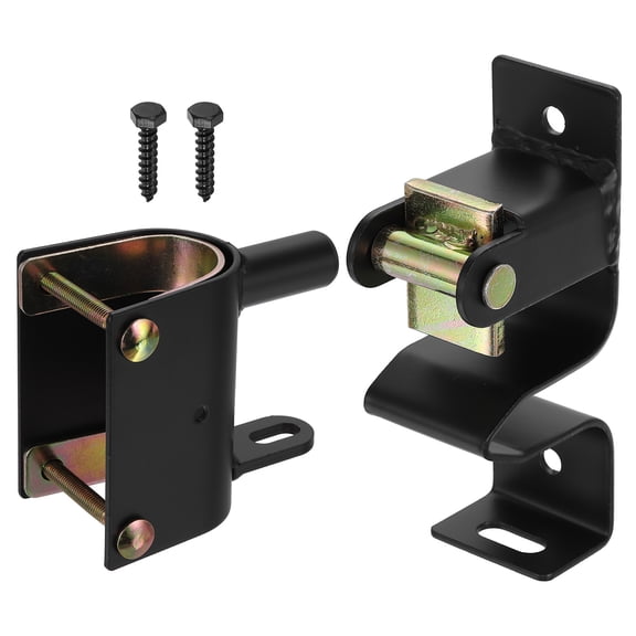 One Way Farm Gate Latch Fits 1-5/8"-2" Fence Pipe, Heavy Duty Lockable Gate Latch, Iron Livestock Fence Lock With Screws for Ranch, Farm, Black