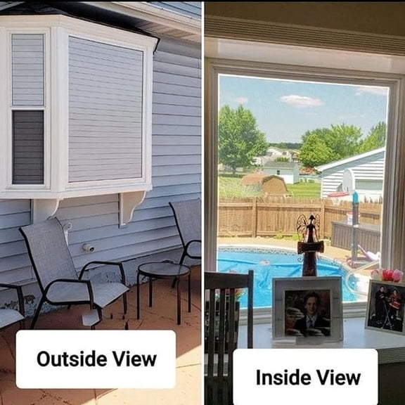 One Way Faux Blinds Window Film, Privacy Glass Cover, 15.74 x 39.37 in, Interior Mount Style A
