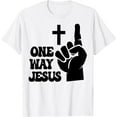 thumbnail image 1 of One Way Jesus People Christian Revolution Finger Up T-Shirt, 1 of 4